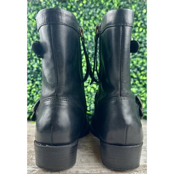 SOFTWALK Bellville Boot Women’s 6.5M Black Leather Moto Biker Ankle Zip Comfort - Picture 9 of 16